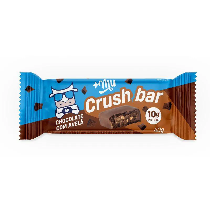 Barra de Proteína +Mu Crush Bar Chocolate com Avelã 40g