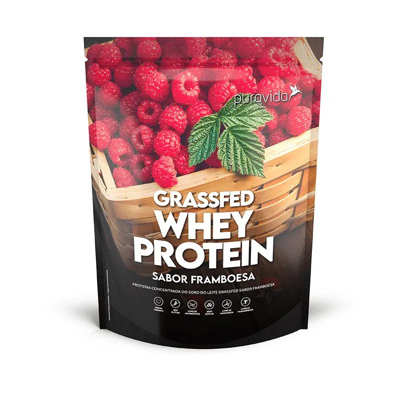 GRASSFED WHEY PROTEIN FRAMBOESA PCT 450G - PURAVIDA