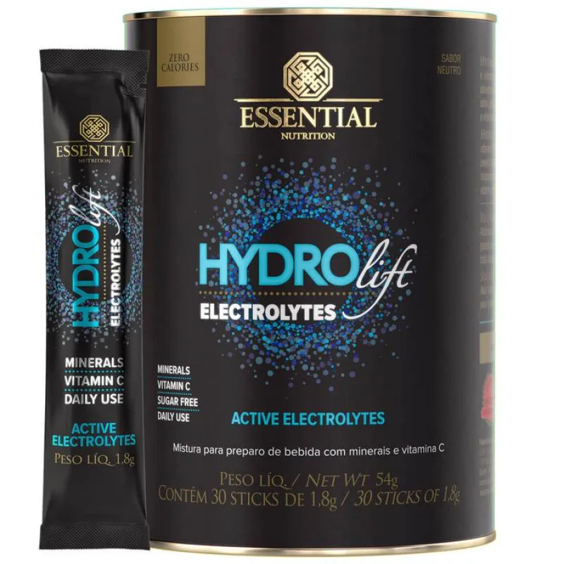 HYDROLIFT ELECTROLYTES + VITAMINA C - (30 STICKS) SABOR NEUTRO - ESSENTIAL NUTRITION