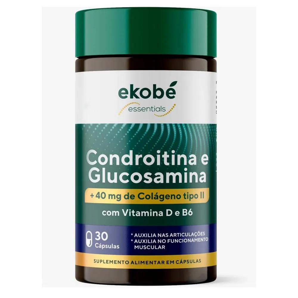 CONDROITINA E GLUCOSAMINA + 40 MG DE COLáGENO TIPO II 30 CAPS - EKOBé