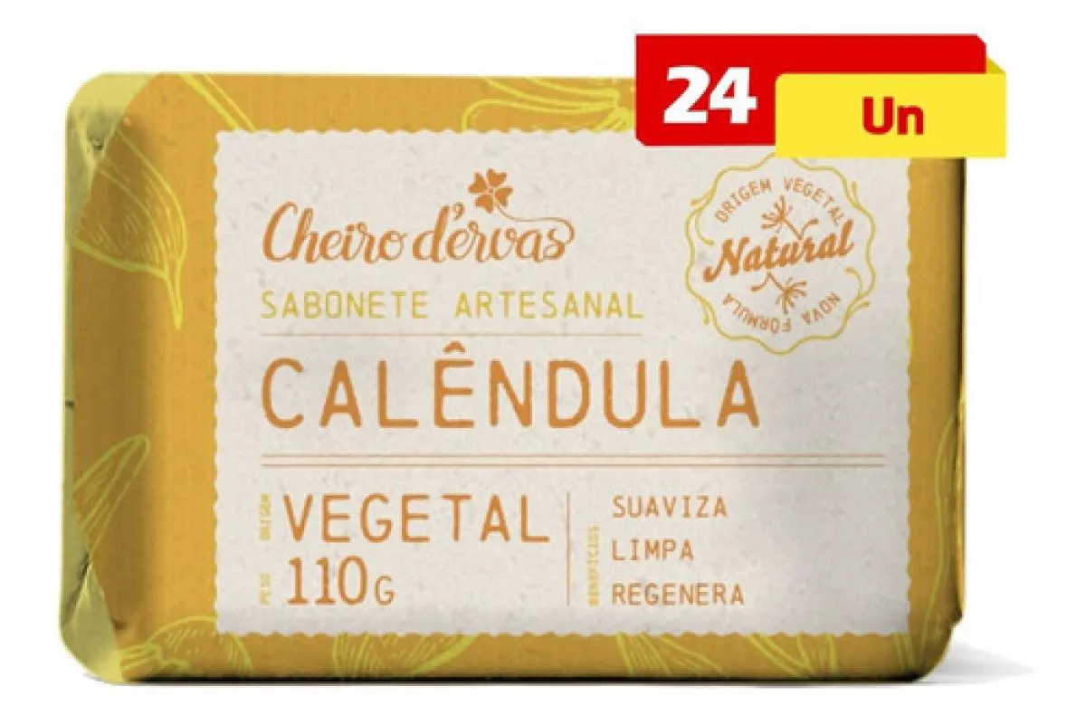 SABONETE DE CALêNDULA 24 X 110G - CHEIRO D´ERVAS