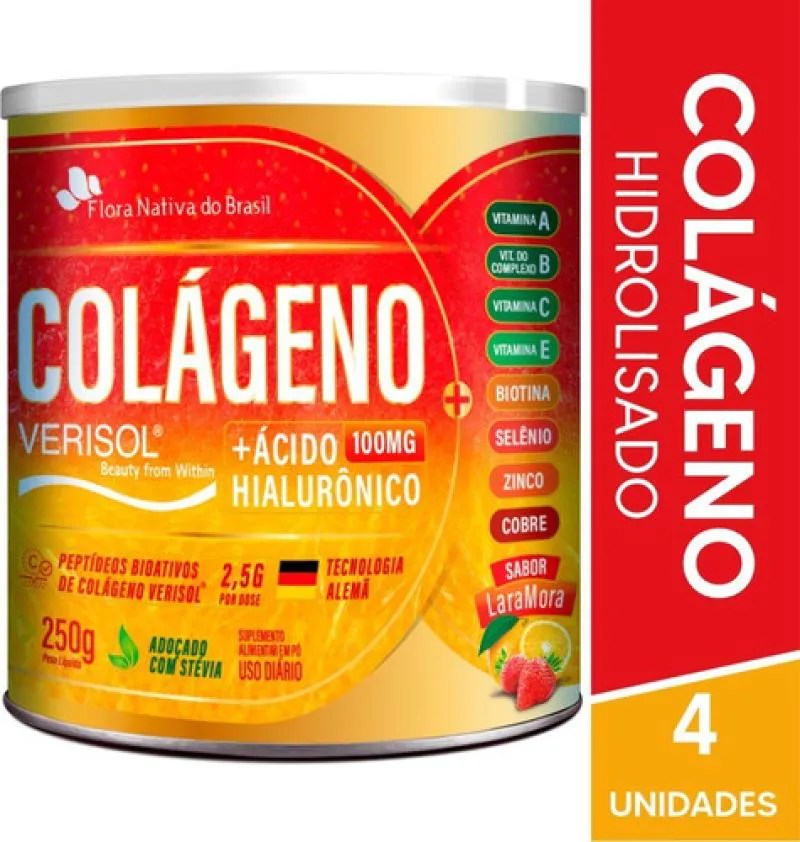COLáGENOVERISOLEÁCIDOHIALURôNICO4X250GFLORANATIVA