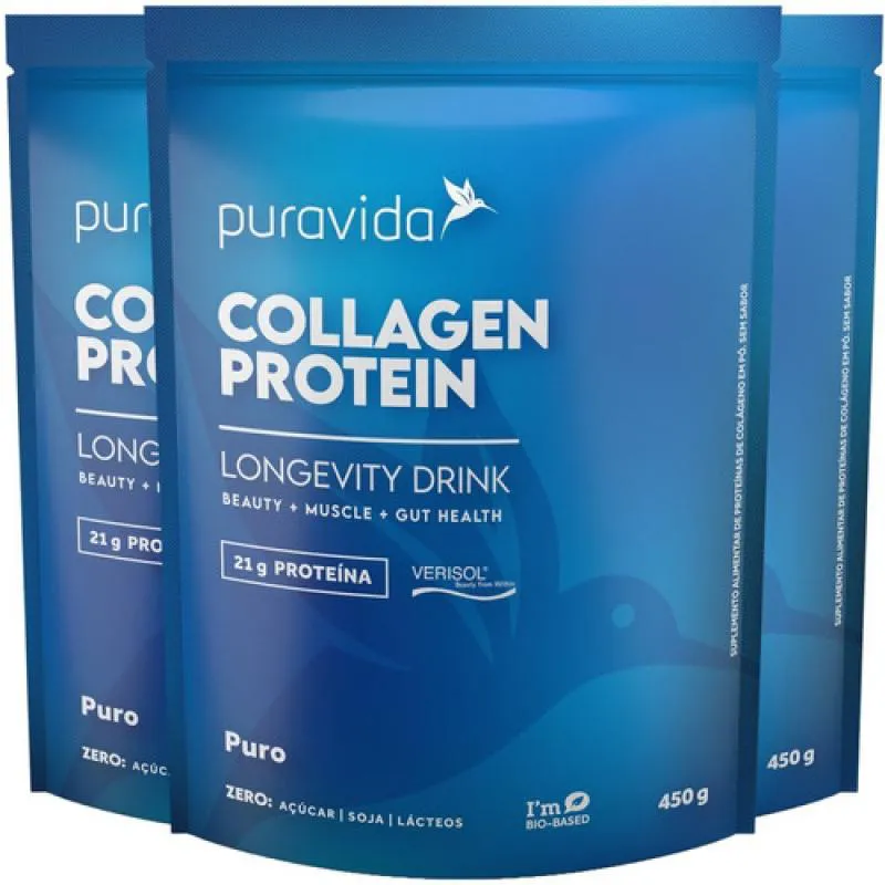 COLLAGEN PROTEIN PURO 3 X 450G PURAVIDA