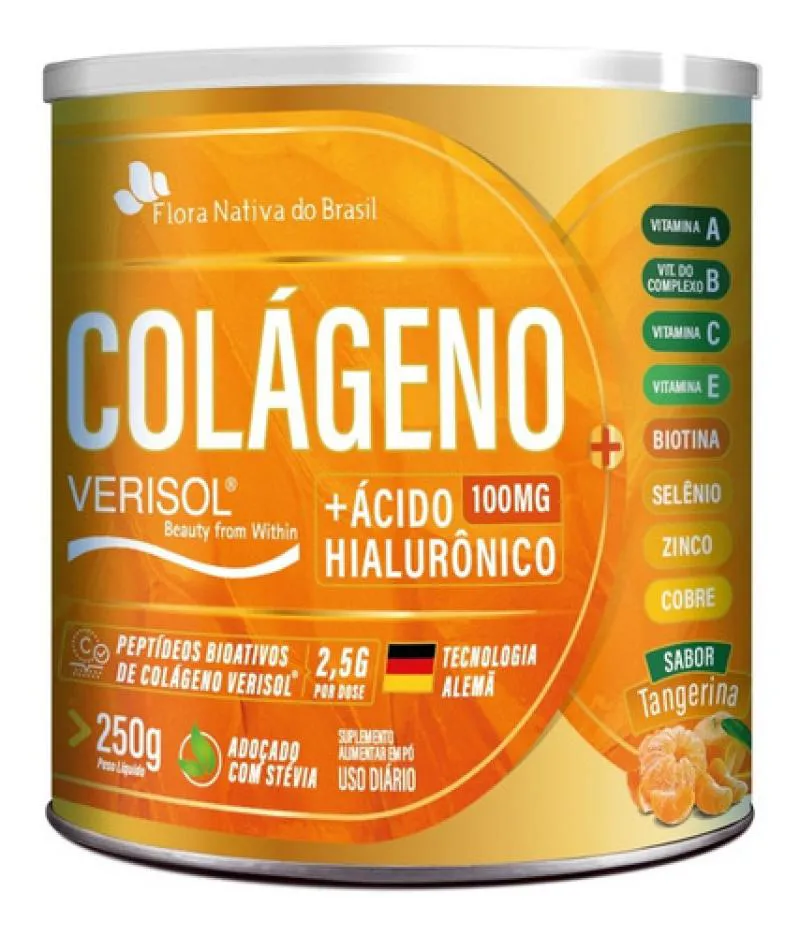 CóLAGENO VERISOL COM ÁCIDO HIALURôNICO 250G FLORA NATIVA