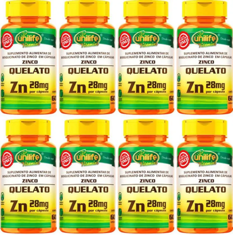 ZINCO QUELATO ZN 8 X 60 CáPSULAS - UNILIFE