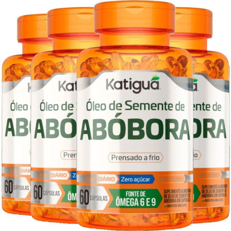 ÓLEO DE SEMENTE DE ABóBORA 4 X 60 CáPSULAS - KATIGUá