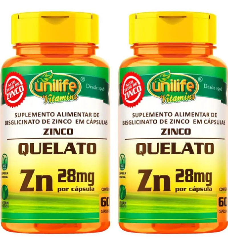 ZINCO QUELATO 2 X 60 CáPSULAS - UNILIFE