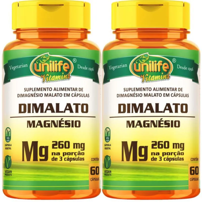 MAGNéSIO DIMALATO 2 X 60 CáPSULAS - UNILIFE