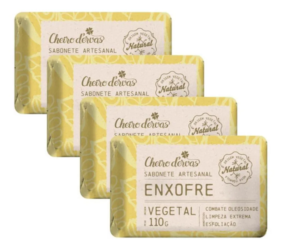 SABONETE DE ENXOFRE 4 X 110G - CHEIRO D'ERVAS