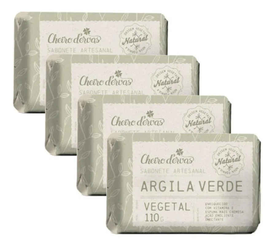 SABONETE DE ARGILA 4 X 110G - CHEIRO D'ERVAS