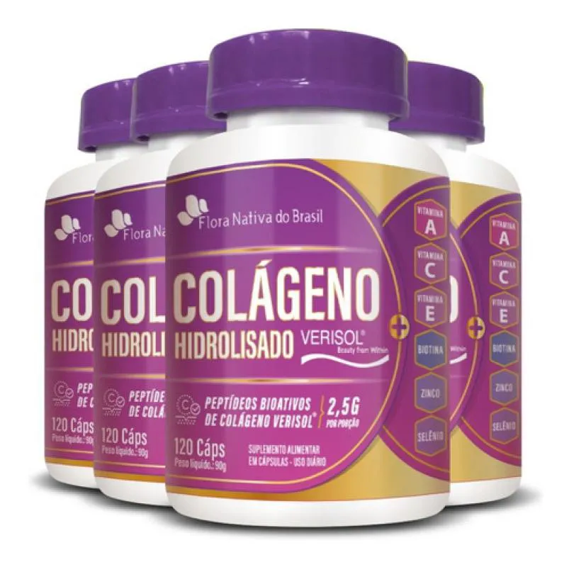 COLáGENOHIDROLISADOVERISOL4X120CáPSULASFLORANATIVA