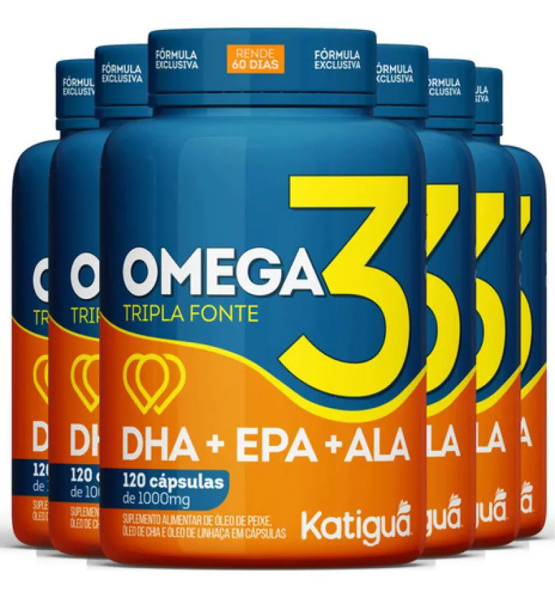 ÔMEGA 3 TRIPLA FONTE 6 X 120 CáPSULAS KATIGUá