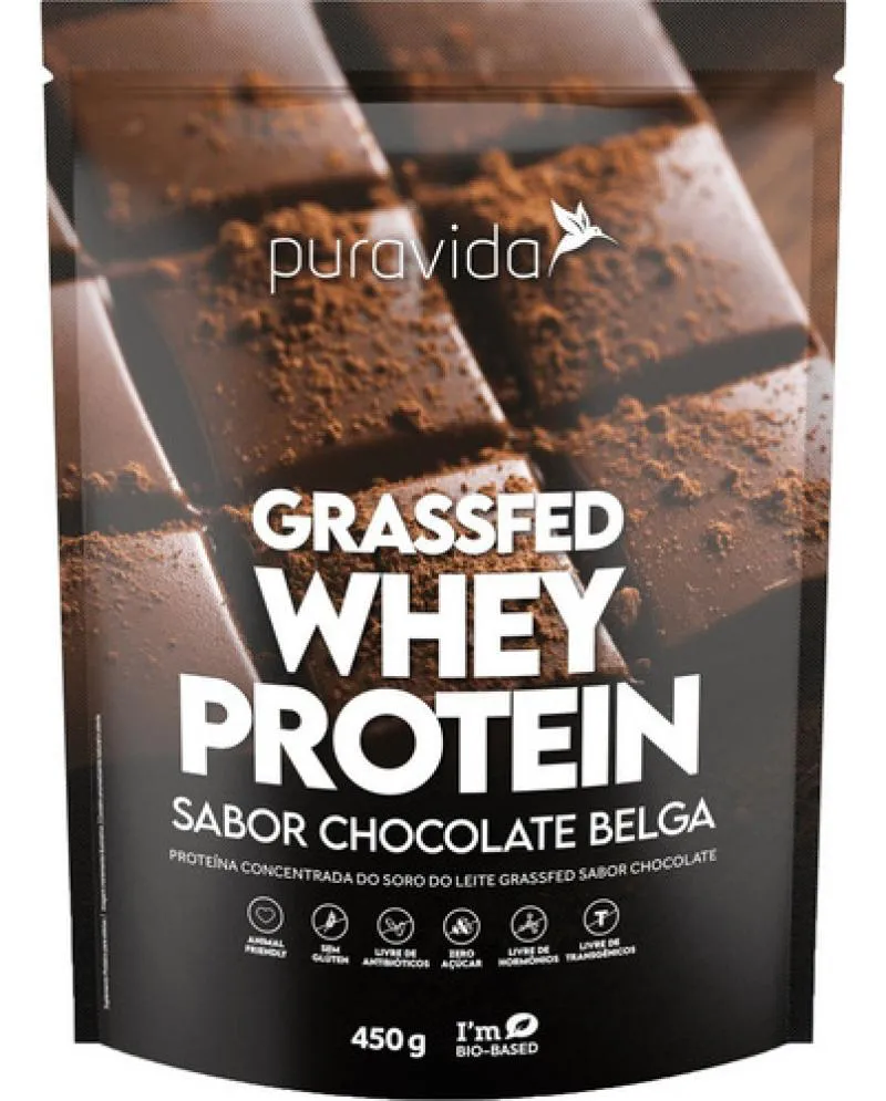 WHEY PROTEIN GRASSFED CHOCOLATE BELGA 450G PURAVIDA