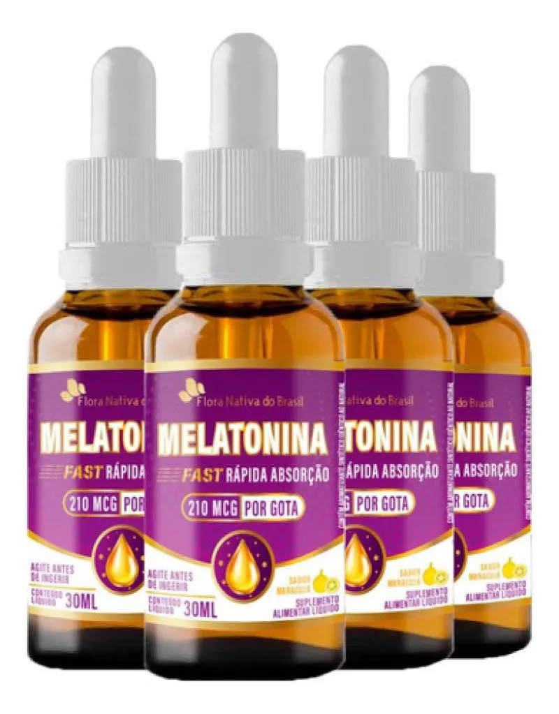 MELATONINA GOTAS 4 X 30ML SABOR MARACUJá FLORA NATIVA