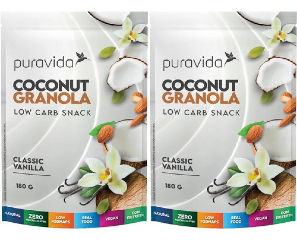 GRANOLA COCONUT VANILLA 2 X 180G PURAVIDA