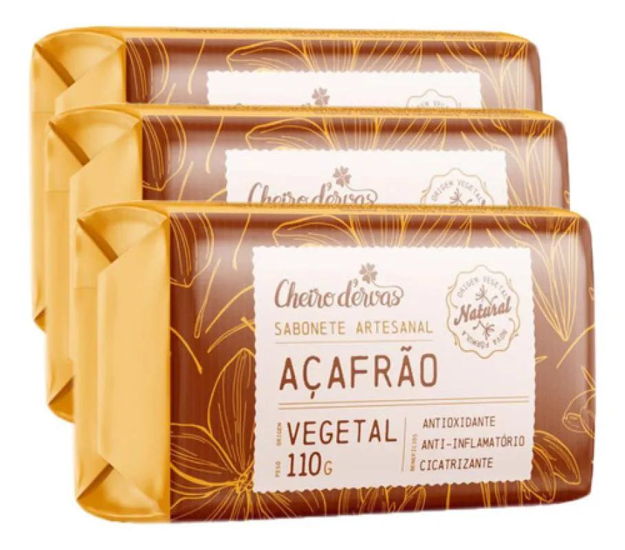 SABONETE DE AçAFRãO 3 X 110G CHEIRO D´ERVAS