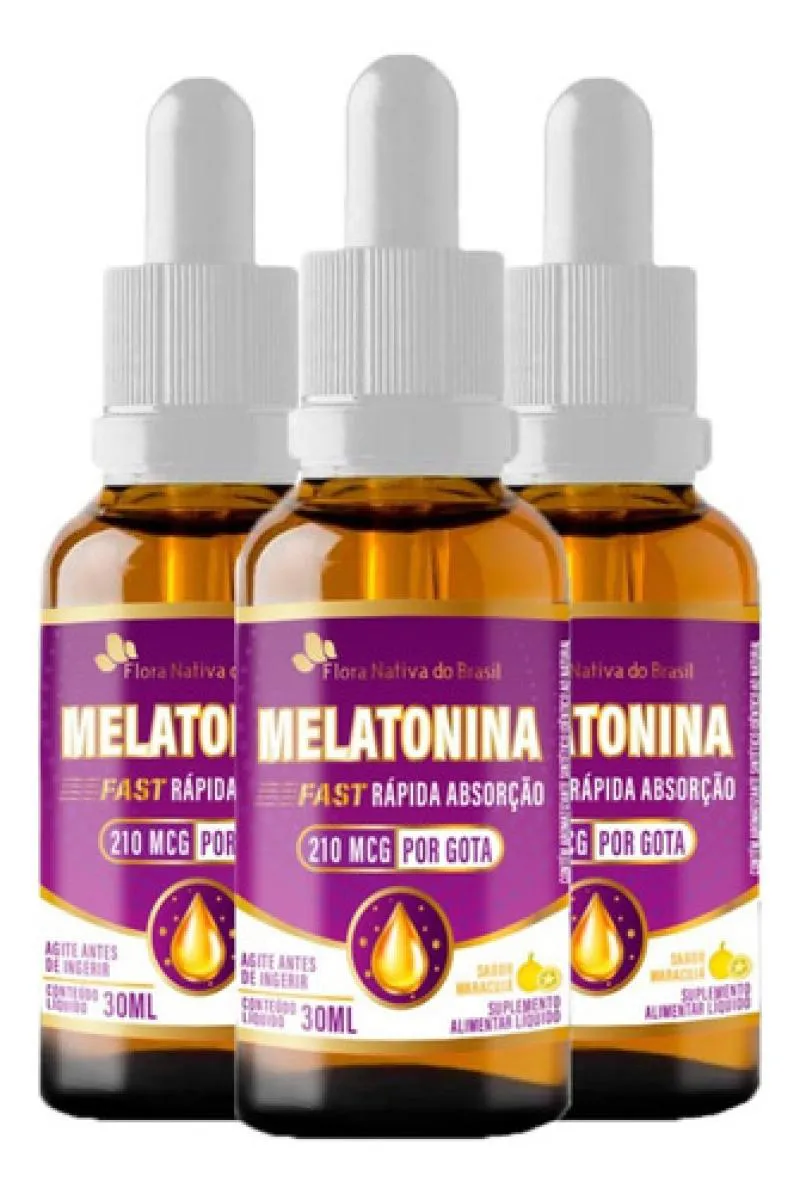 MELATONINA GOTAS 3 X 30ML SABOR MARACUJá FLORA NATIVA