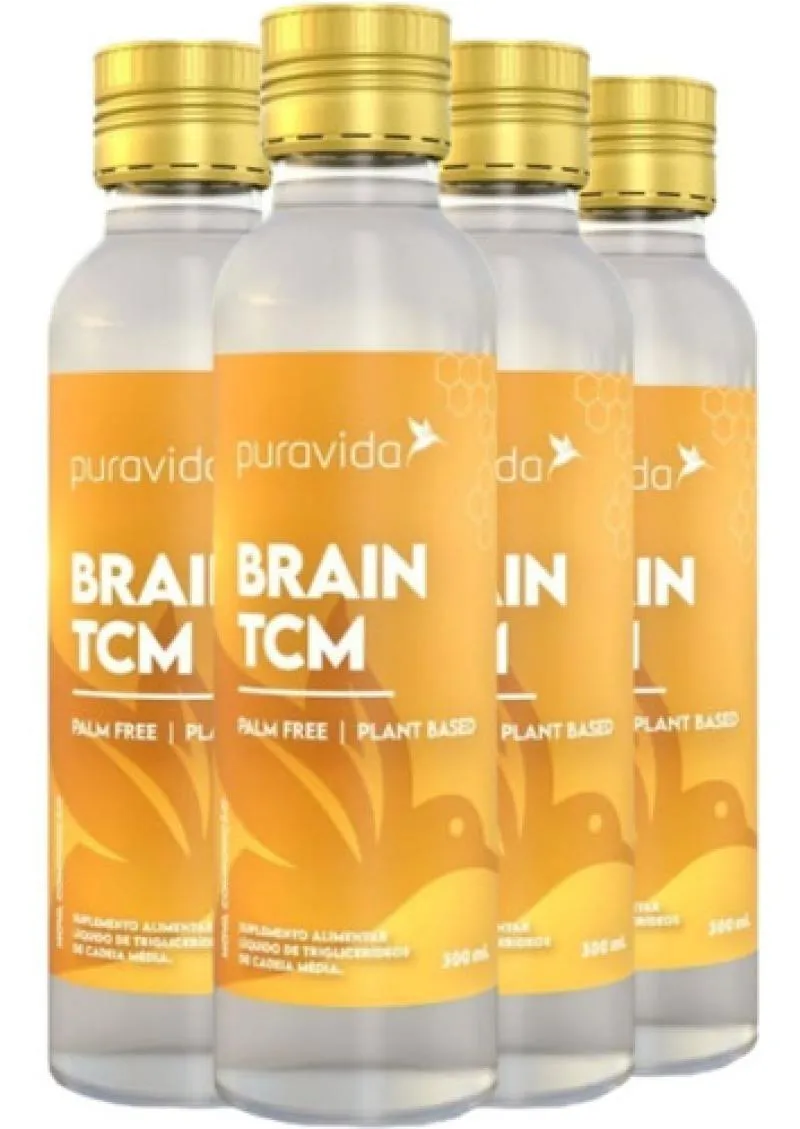 ÓLEO DE COCO BRAIN TCM 4 X 300ML PURAVIDA