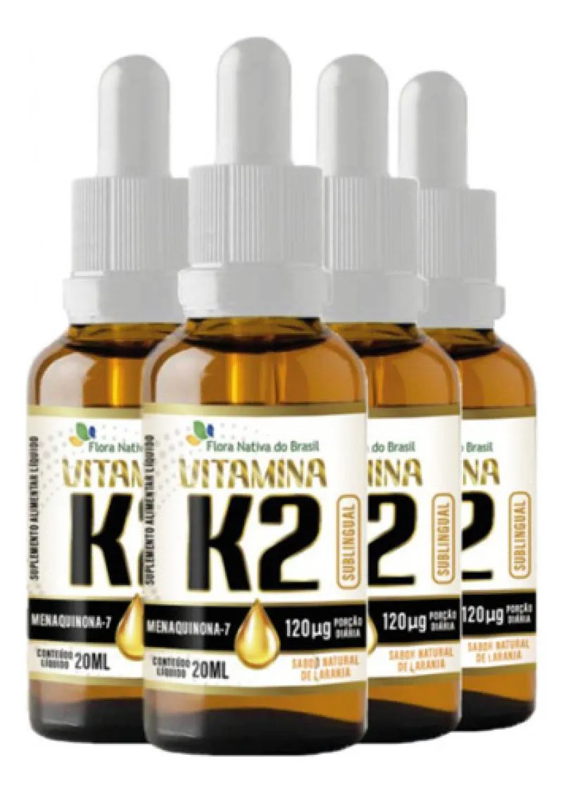 VITAMINA K2 EM GOTAS 4 X 20ML FLORA NATIVA
