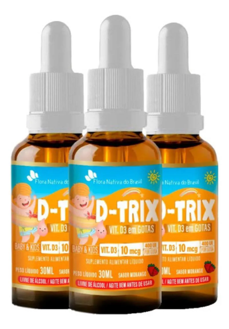 VITAMINA D3 D-TRIX KIDS GOTAS 3 X 30ML FLORA NATIVA