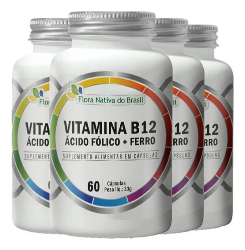 VITAMINAB12ÁCIDOFóLICOEFERRO4X60CáPSULASFLORANATIVA