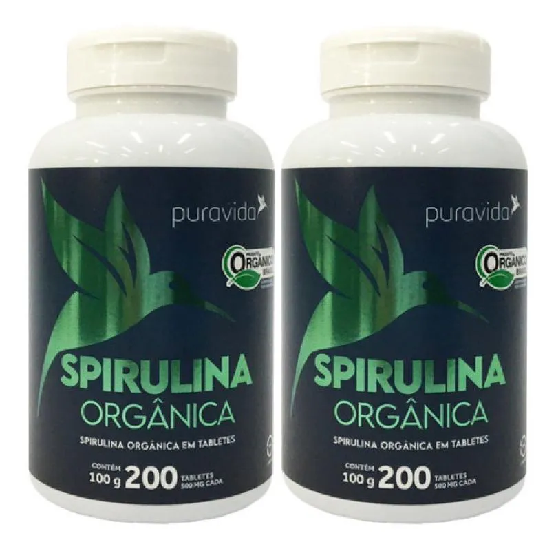 SPIRULINA ORGâNICA 2 X 200 COMPRIMIDOS PURAVIDA