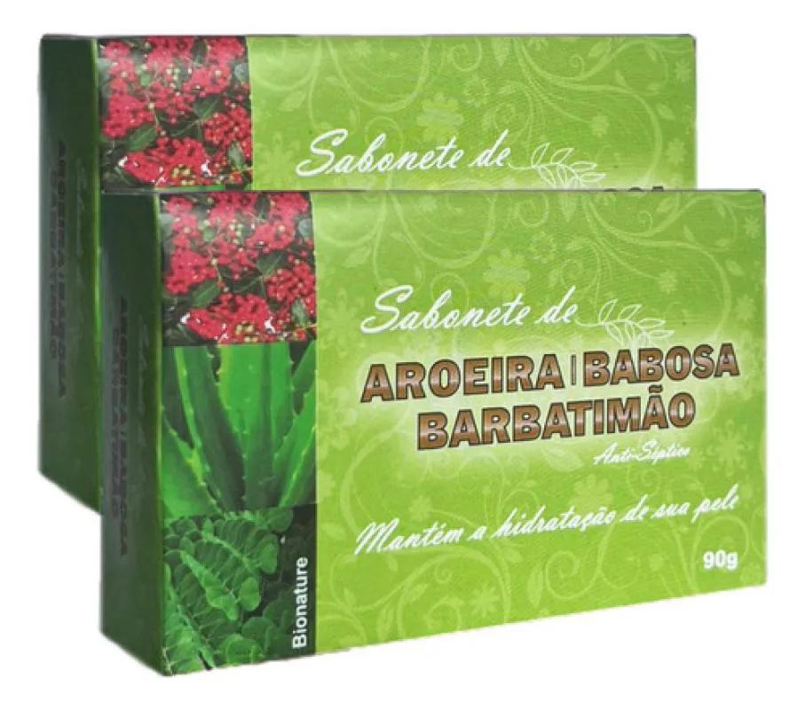 SABONETE DE AROEIRA BABOSA E BARBATIMãO 2 X 110G BIONATURE