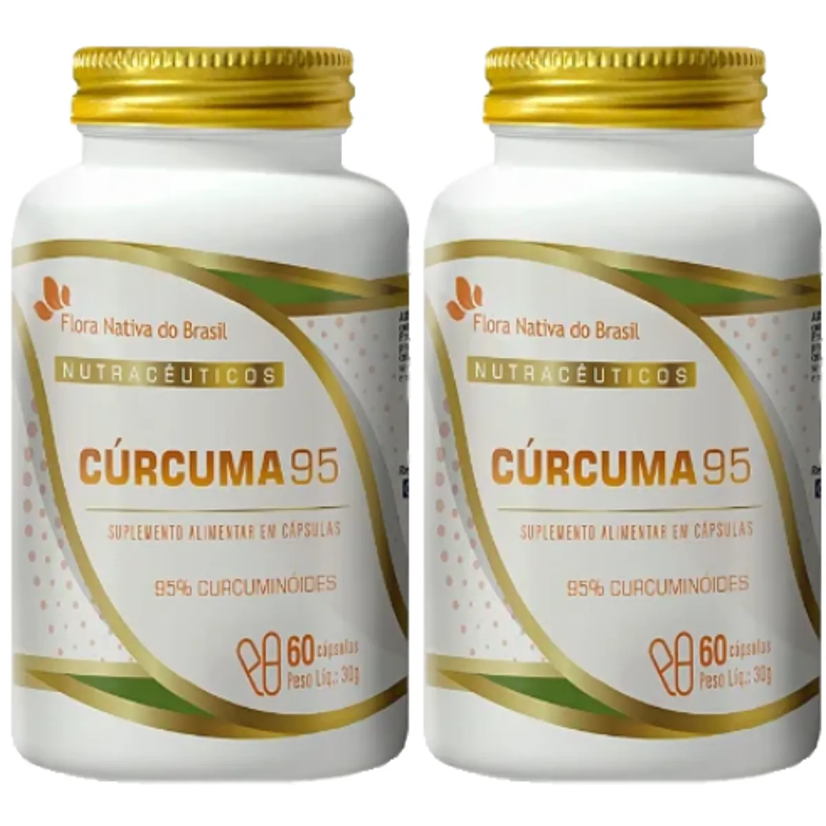 KIT 2 CURCUMA 95% 500MG 60 CÁPSULAS - FLORA NATIVA
