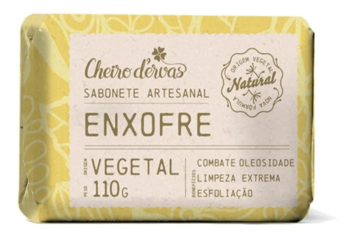 SABONETE DE ENXOFRE ARTESANAL 110G - CHEIRO D´ERVAS
