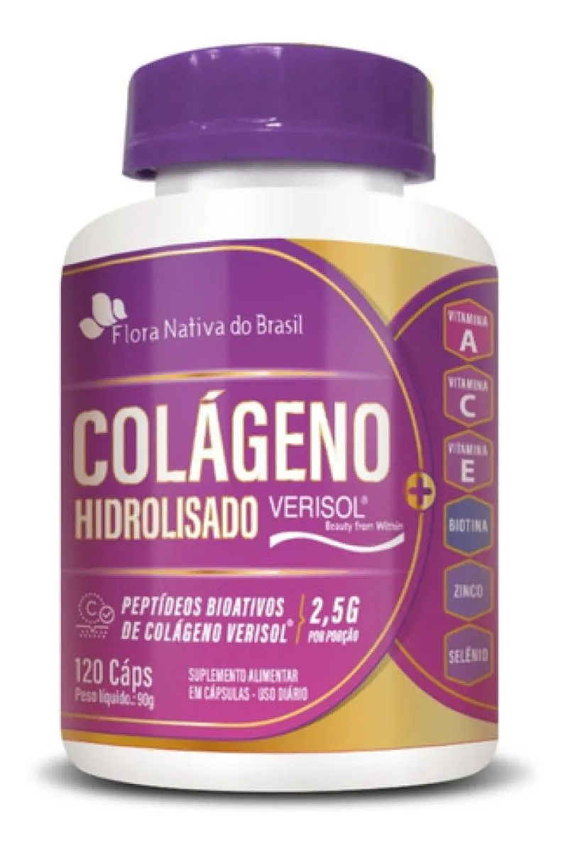 COLáGENO HIDROLISADO VERISOL 120 CáPSULAS FLORA NATIVA | Drogasil