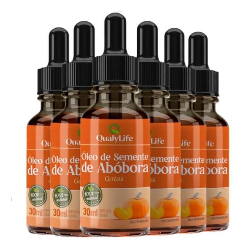ÓLEO DE SEMENTE DE ABóBORA EM GOTAS 6 X 30ML QUALYLIFE