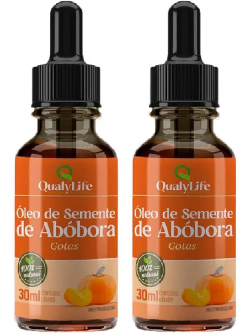 ÓLEO DE SEMENTE DE ABóBORA EM GOTAS 2 X 30ML QUALYLIFE