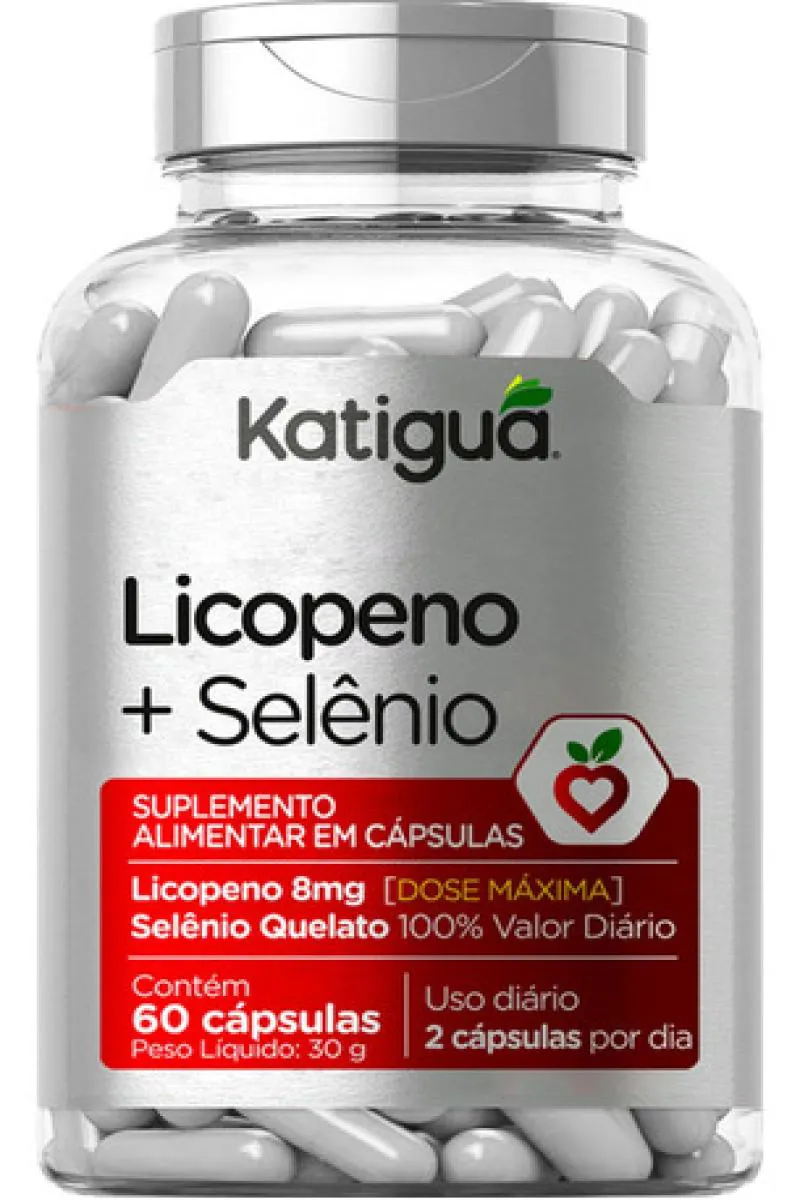 LICOPENO DE TOMATE E SELêNIO 60 CáPSULAS KATIGUá