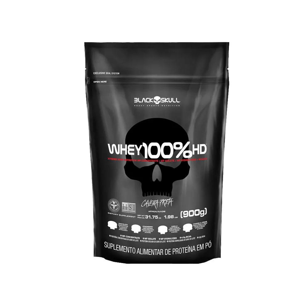 100% WHEY HD BAUNILHA 900G REFIL - BLACK SKULL