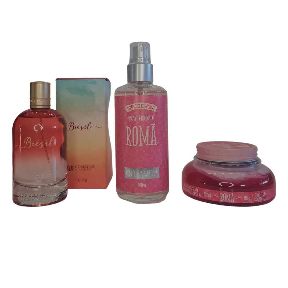 KIT SPRAY E HIDRATANTE ROMã + COLONIA BRéSIL