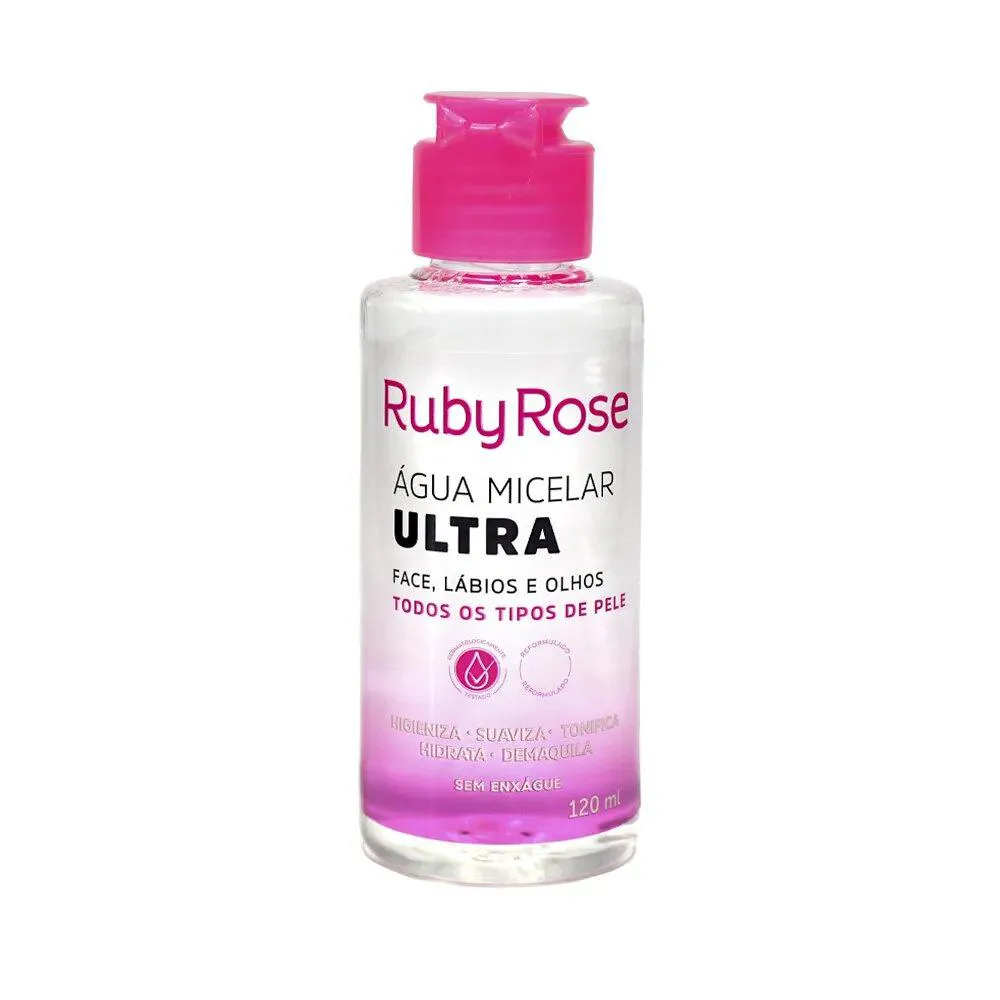 RUBY ROSE ÁGUA MICELAR ULTRA SEM ENXáGUE DEMAQUILANTE 120ML 120mls