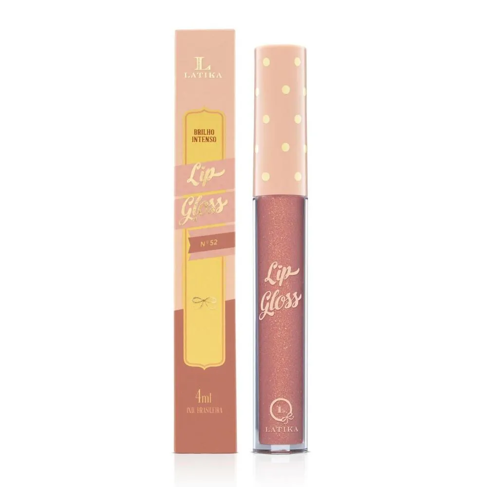 LIP GLOSS LATIKA BRILHO LABIAL ALTA COBERTURA E PIGMENTAçAO 52