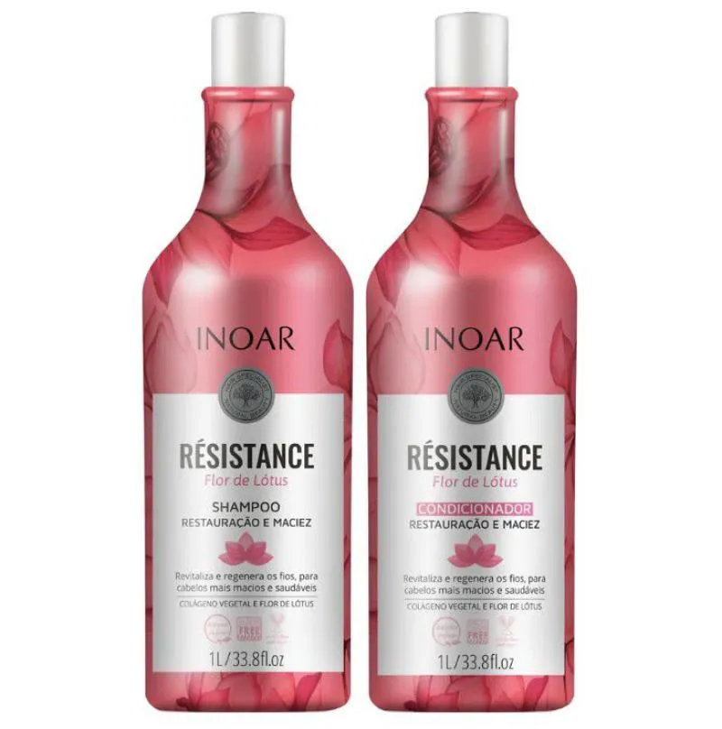 INOAR KIT RéSISTANCE FLOR DE LOTUS - SHAMPOO E CONDICIONADOR 1000ML