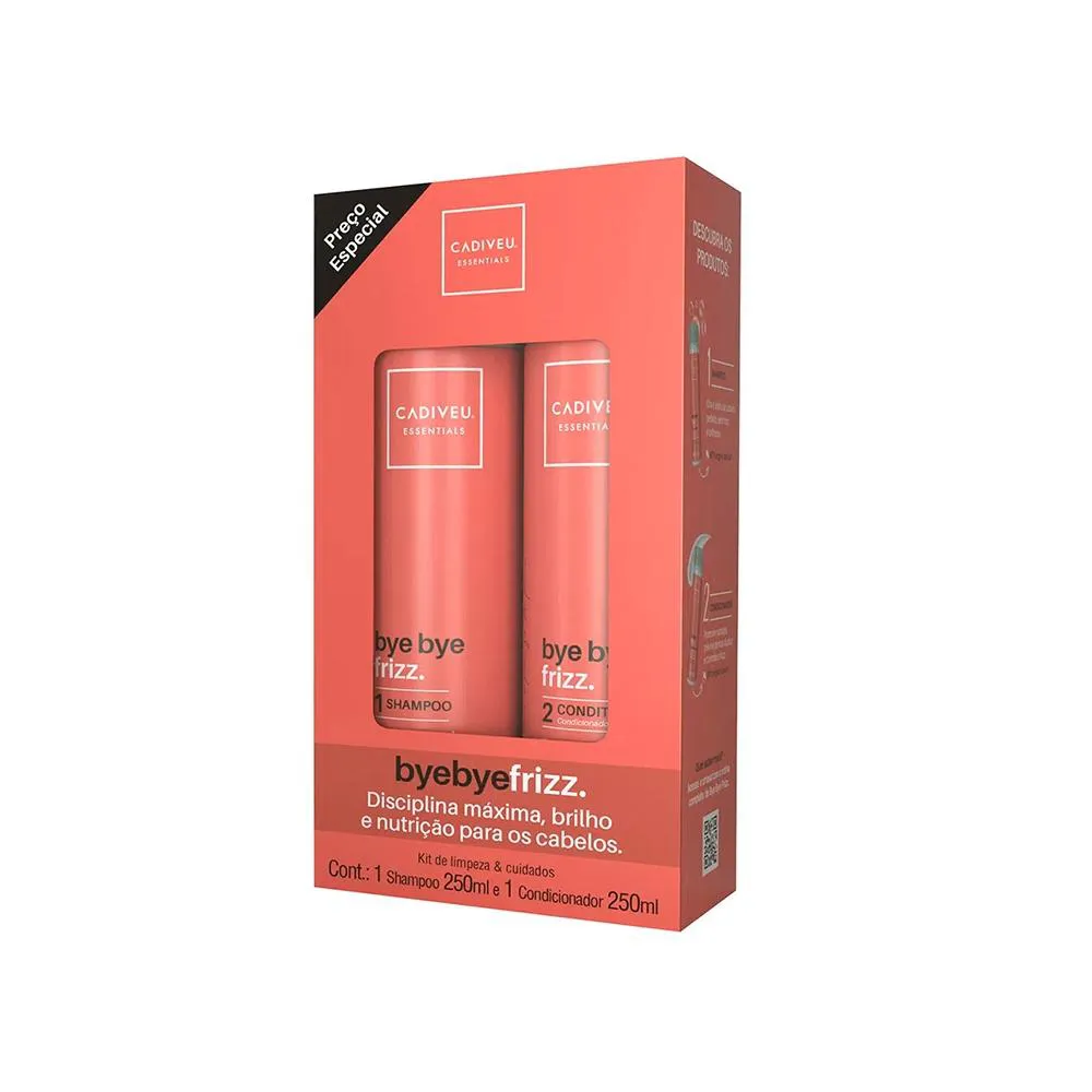KIT SHAMPOO 250ML+CONDICIONADOR 250ML CADIVEU BYE BYE FRIZZ