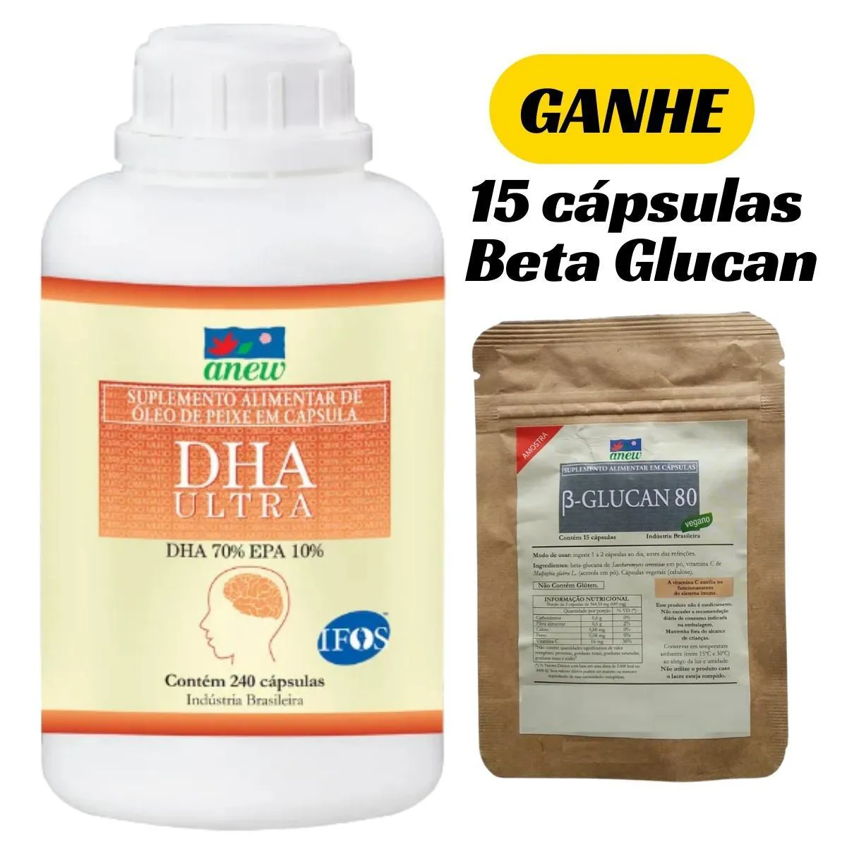 DHA ULTRA ANEW 240 CáPS + 15 CáPS BETA GLUCAN 250 ANEW