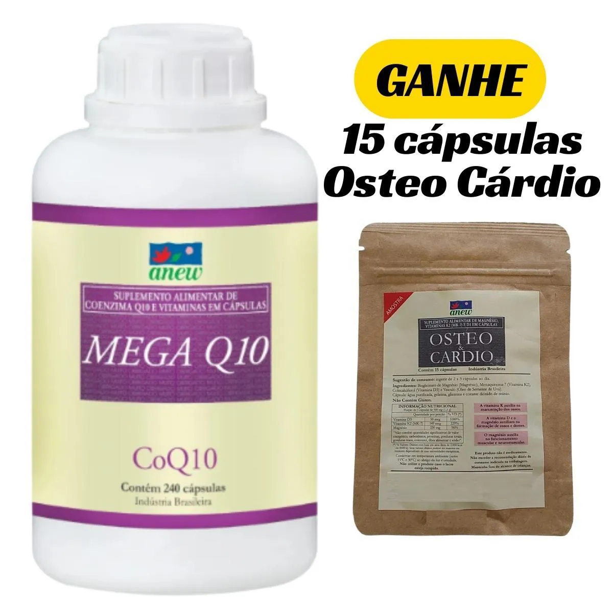 MEGA Q10 ANEW 240 CáPS + 15 CáPS OSTEO CARDIO ANEW