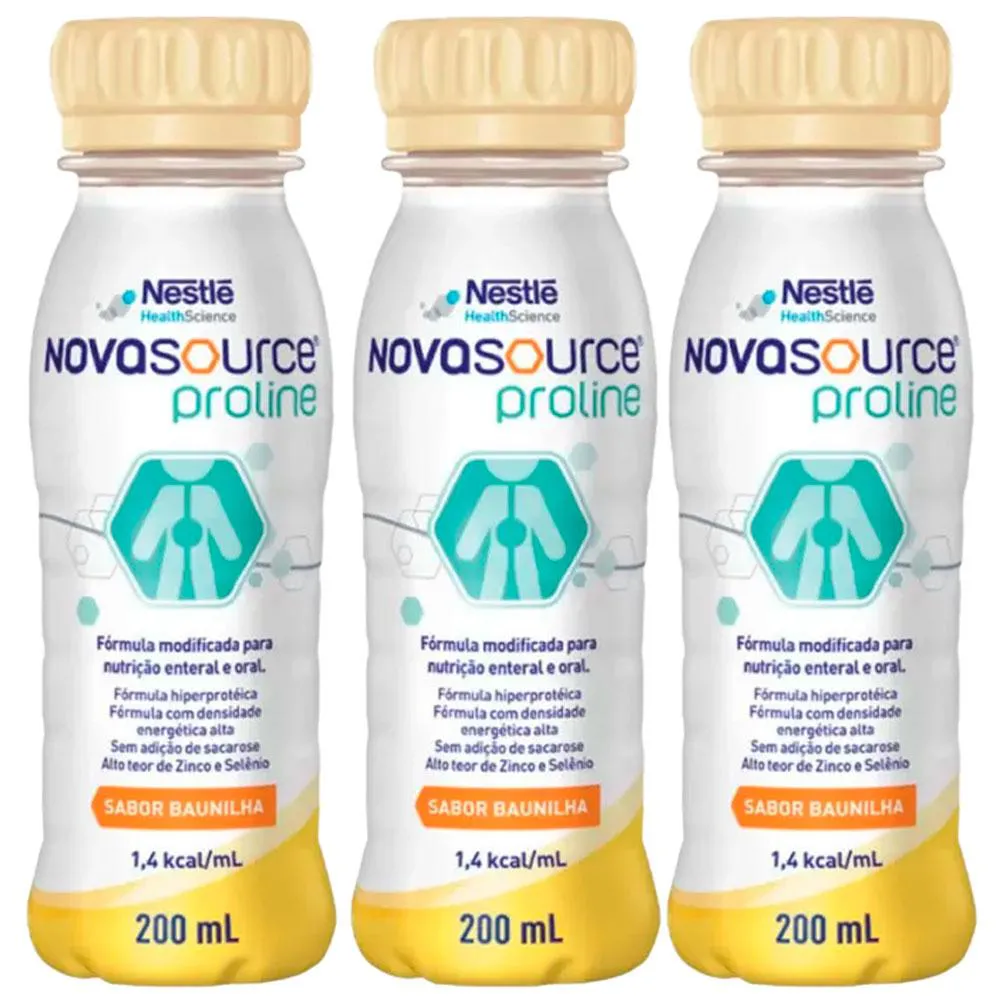 KIT 3X NOVASOURCE PROLINE - BAUNILHA - 200ML CADA - NESTLé