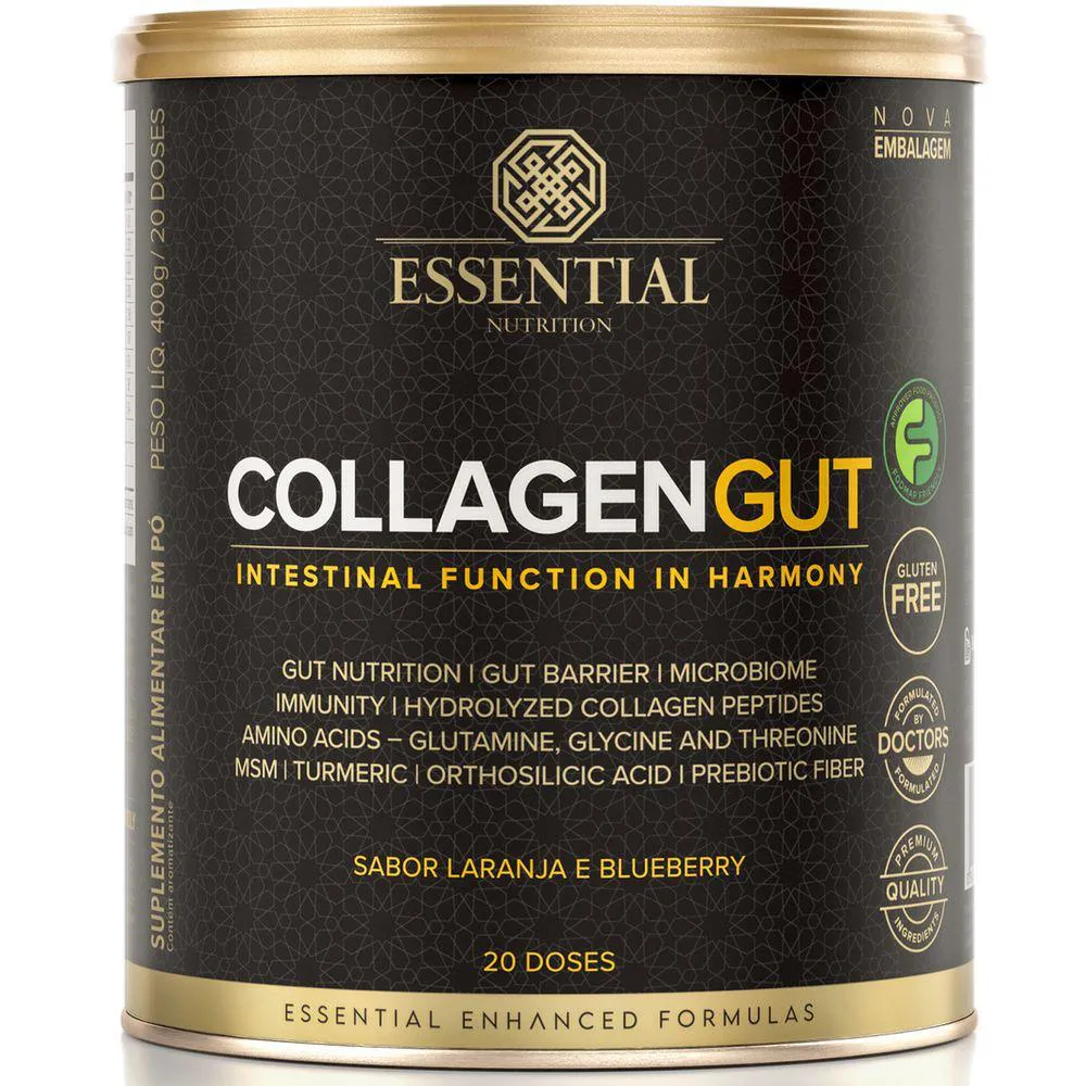 COLLAGEN GUT - LARANJA E BLUEBERRY - 400G - ESSENTIAL NUTRITION