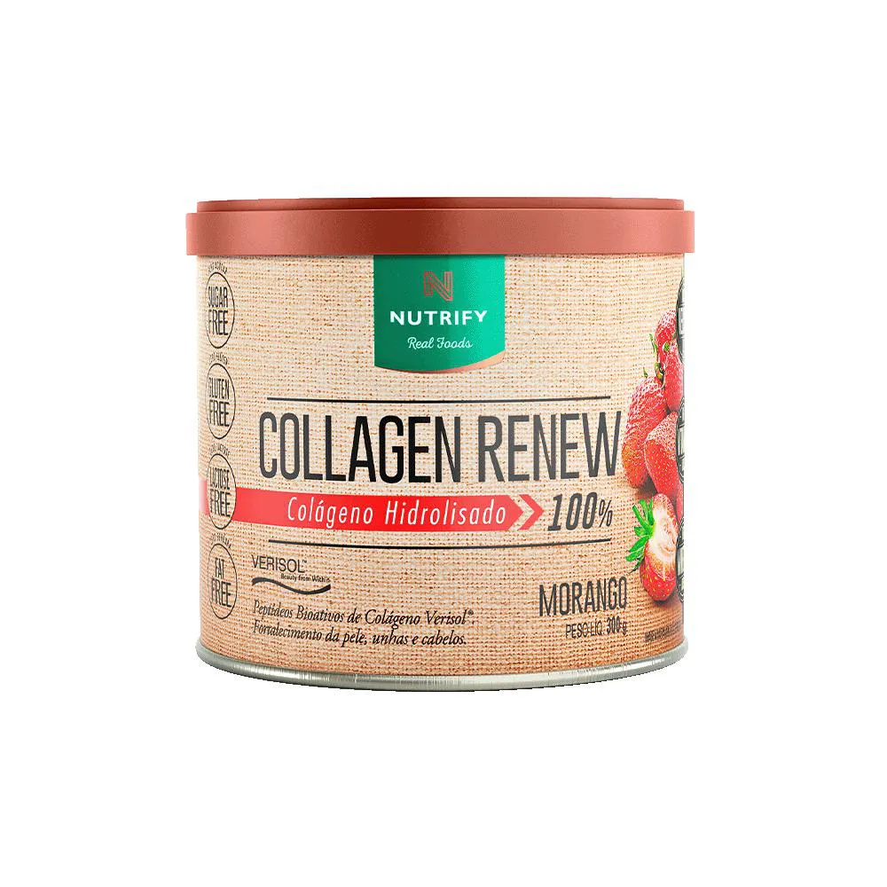 Colágeno Hidrolisado Collagen Renew Nutrify Morango 300g