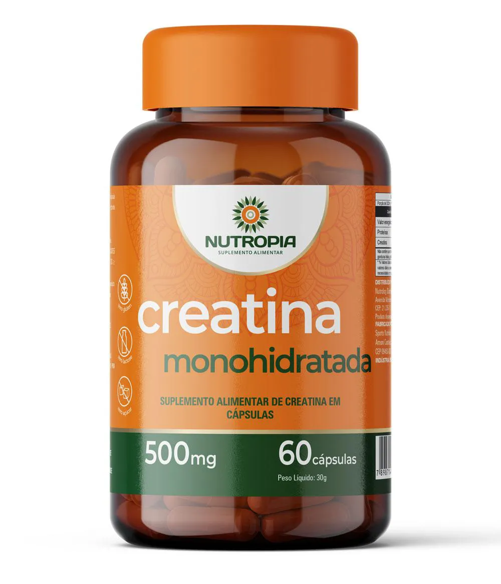 CREATINA 500MG 60 CáPSULAS VEGETAIS NUTROPIA