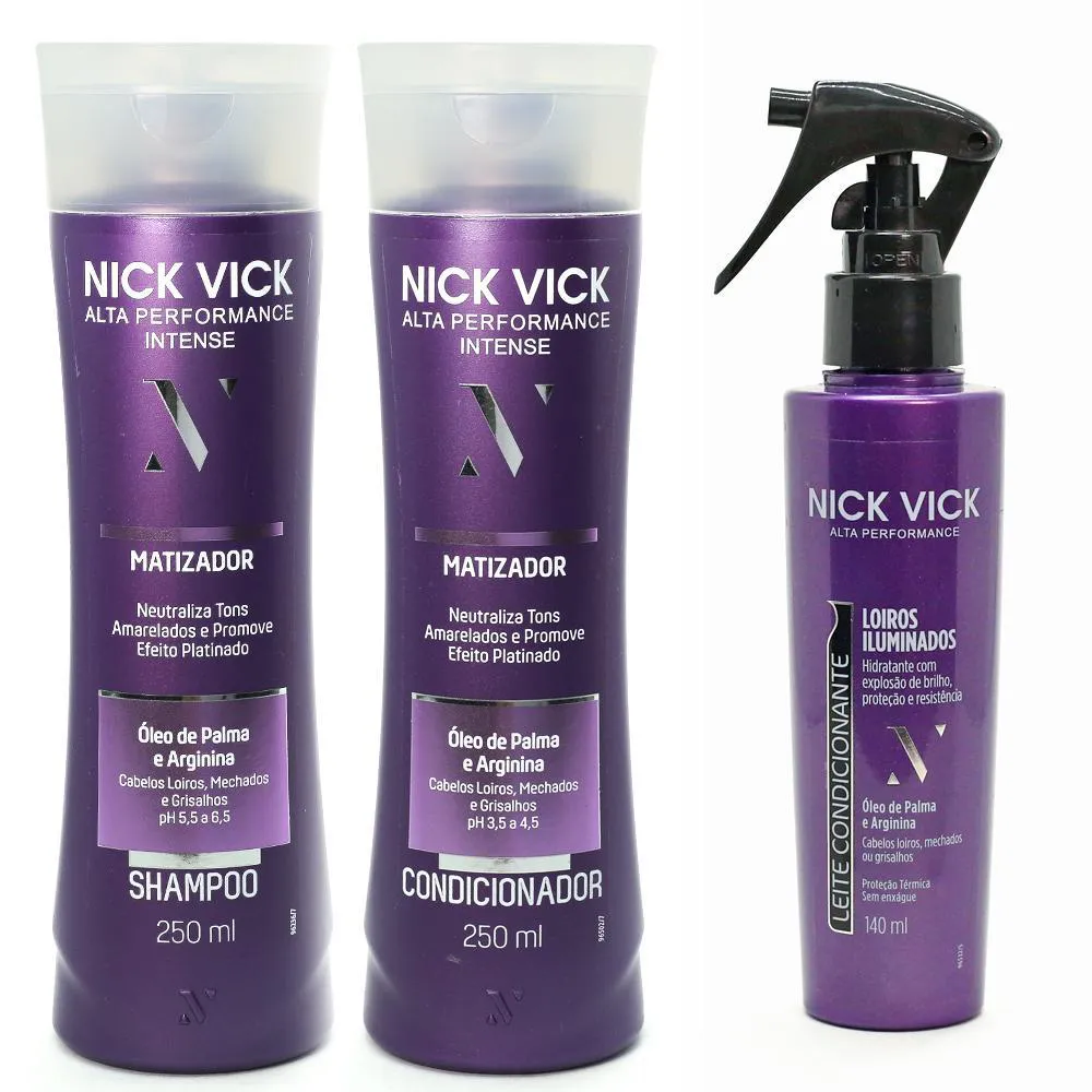 KIT NICK VICK MATIZADOR SHAMPOO COND E LEITE CONDICIONANTE