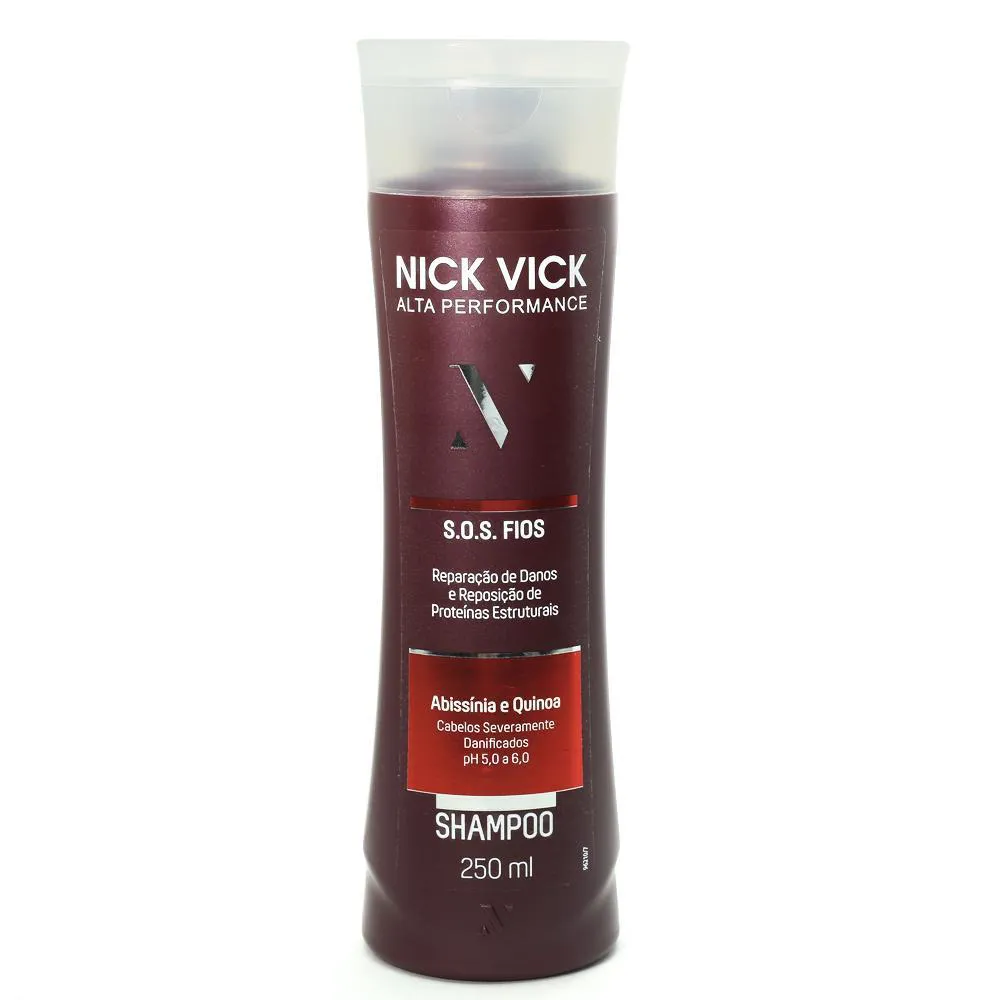 SHAMPOO SOS, NICK & VICK, PRETA, 250ML