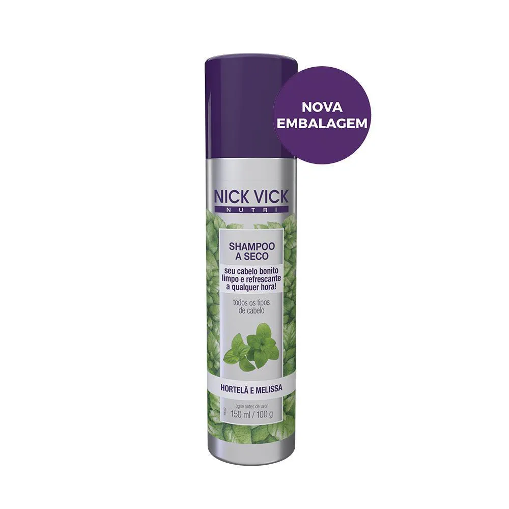 SHAMPOO A SECO HORTELÃ E MELISSA NICK VICK NUTRI 150ML
