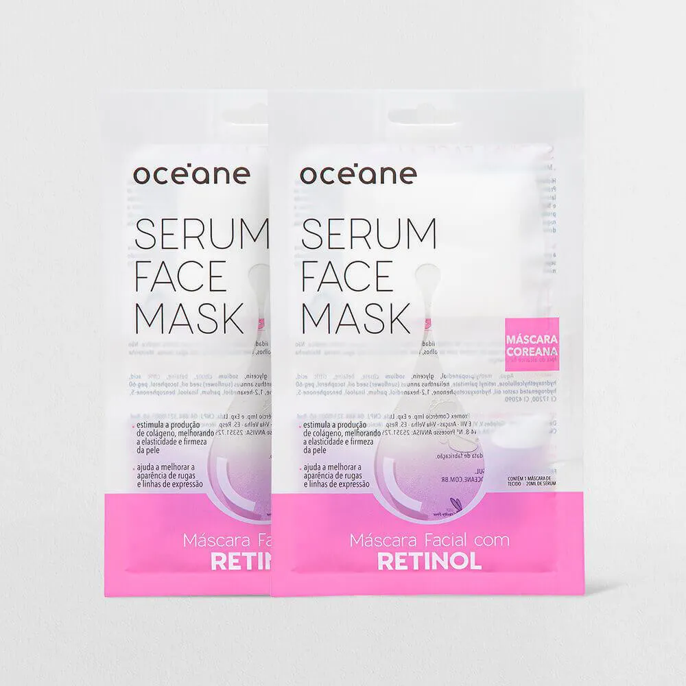 Kit Máscara Facial de Sérum Com Retinol (2 Produtos)