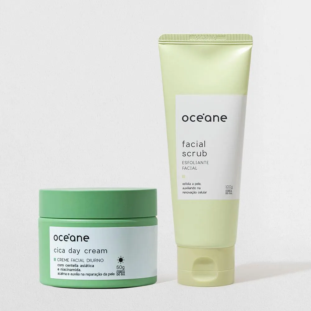 Kit Creme Facial Diurno Cica + Esfoliante Facial (2 Produtos) Não